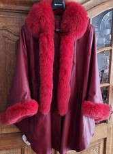 Damen nappa leder - leder, umhang
