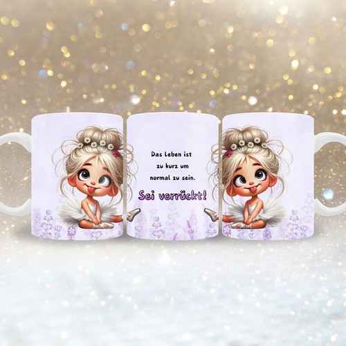 Tasse mit lustigem - spruch, sei