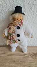 "Schneemann"  Waldorf-Biege- Püppchen, 17 cm mit Zylinder, Jahreszeiten-Tisch 
