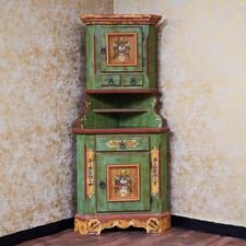 Voglauer Eckschrank Altgrün Anno 1800 Handbemalt Bauernschrank Landhausstil
