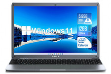 SGIN 15,6-Zoll Laptop Quad-Core-Prozessor 12GB RAM 512GB SSD  Windows 11 Home