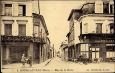 Ak Bourg Achard Eure, Rue de la Halle, Commerces - 2593289