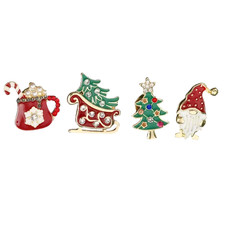 4x Pin Weihnachten Anstecker