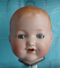 antiker Puppenkopf Biskuit Porzellan Glasaugen Vollkopf A.M. 352/4K