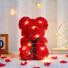 Rosenbär Schaum Bär Blumen Rosen Teddybär Hochzeit Geburtstag in Geschenk Box
