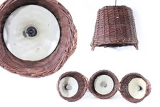 1 x alte Hängelampe Korblampe Vintage Deko Deckenleuchte Pendelleuchte 