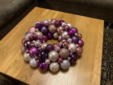 Kugelkranz Türkranz Advent Weihnachten Deko Kranz Kugeln rosa-pink-lila