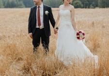 Brautkleid 34 creme A-Schnitt