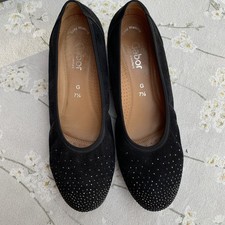 Gabor Comfort Damen Pumps 7,5 41 Dunkelblau Nubuk Strass