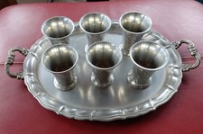 6 Schnapsbecher aus Zinn mit