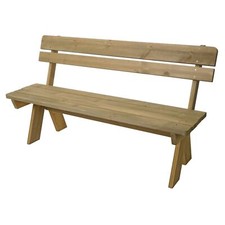B-Ware Gartenbank MCW-L66, Holzbank, Massiv-Holz 148cm natur