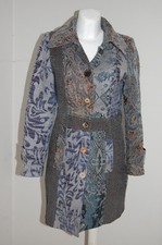 BONPRIX - GR. 38  -  Kurzmantel blautöne Brokat Strick