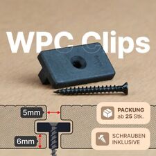 WPC Clips, 6 mm Befestigung Klammern, Edelstahl Schrauben, für Terrassendielen