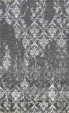 Dunkelgrau/Silber Wolle/Seide Versace Design Modern Orientalisch Area Teppich