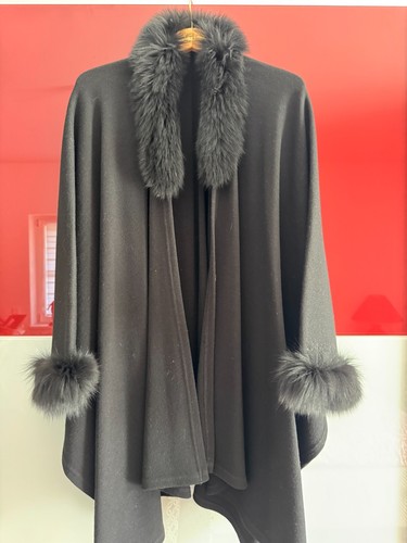 Damenponcho wolle mit - wolle,