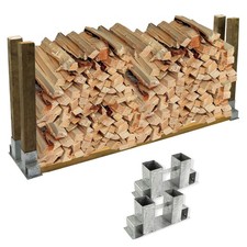 Stapelhilfe Brennholz, 2er Set verzinkt; ohne Holz :)