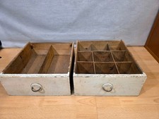 2x Schubladen Schublade Holzkiste Verzapft Schubkasten mit Einteilung