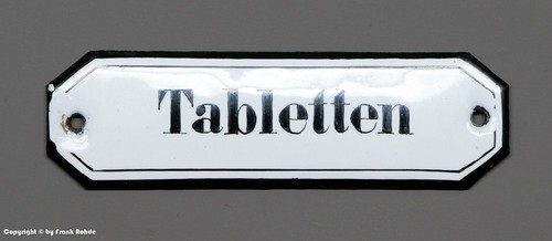 Kurioses kleines emailschild - kleines,