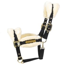 Kentucky Horsewear Natur Cob Nylonhalfter mit Lammfell Soft Stallhalfter