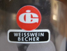 INGRID GLAS Polka Dot 6x Weissweinglas, Becher, 60er, Kristall Glas, orig Karton