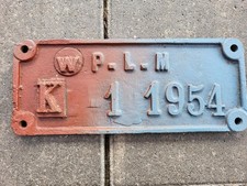 Lokschild Fabrikschild P.L.M. K -1 1954 Eisenbahn Frankreich