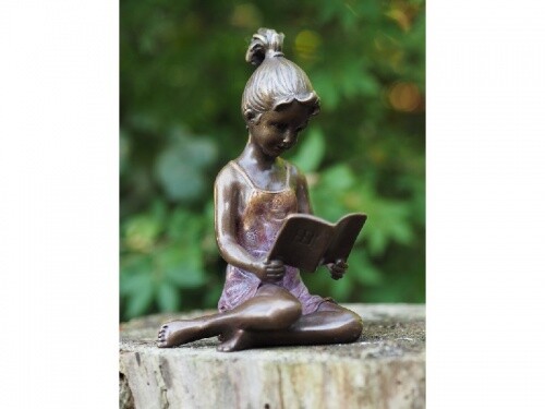 Bronzefigur lesendes mädchen - bronzefigur,