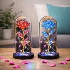 LED Rosenblume in Glaskuppel -