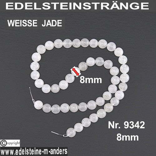 Jade weiss kugel perlen strang - weiss,