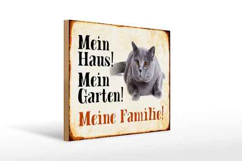 Holzschild tiere 40x30cm - tiere, katze