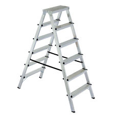 Doppelleiter/Bockleiter aus Alu 2x6 Stufen, max. erreichbare Arbeitshöhe 3300 mm