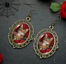 Vintage Katzen-Ohrringe im