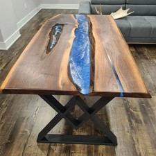 Blue Epoxy River Table -