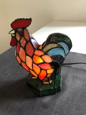 Tiffany Lampe "Hahn" Höhe: Höhe: 21 cm Ein- bzw. Ausschalter