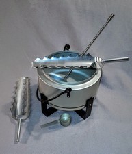 Vintage Feuerzangenbowle-Set DDR 1970er 6teilig Alu 3 8L Silberfarben, Kult