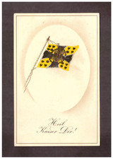 Feldpostkarte 1.WK Kaiserflagge  aus 1915 Stempel WALBURGISKIRCHEN