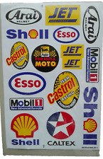 TOP Stickerbogen Aufkleber Esso, Shell, Jet Castrol, Mobil Oil, Caltex