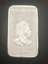 1oz Münzbarren Perth Mint DRAGON RECTANGULAR 2020 9999 Ag Stempelglanz