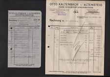 ALTENSTEIG, 2 x Rechnung 1924/25, Otto Kaltenbach Fabrik Alpacca-Bestecke