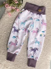 ♥ Warme Pumphose Mitwachshose (Sweat) ♥ Gr.  86-92 NEU Handmade *Einhorn*