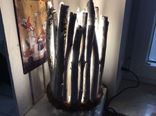 Treibholz Lampe Weiß Tischlampe Stehlampe E27 Shabby Chic Strandgut NEU