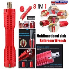 Multifunktion Wasserhahnschlüssel 8 in1 Wasserrohr Hahnmutterschlüssel Bad Waschbecken Installateur