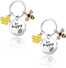 2 Schlüsselanhänger Biene
