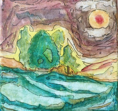 Kleines aquarell kunstwerk - kleines, aquarell-kunstwerk