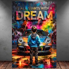 LEINWAND BILD ER XXL ABSTRAKT AUTO 911 BANKSY GRAFFITI MOTIVATION WAND POSTER