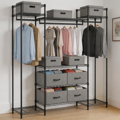Metall kleiderschrank offen - kleiderschrank,