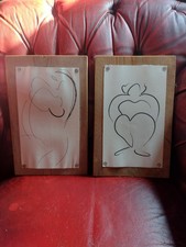 Bild Zeichnung Leinwand Kunst modern minimalistisch Line Art Wanddekor