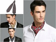 Herren Seide Krawatten-Schal Seiden-Tuch Halstuch Ascot 2-lagig Schal-Krawatte