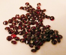 Echter GRANAT lose 5 mm runder Schliff, 100 Stück aus Böhmen, Edelstein 