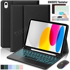 Hülle Für iPad 7/8/9/10/11th Air 6 5 4 Pro 11 Beleuchtet Tastatur mit Touchpad