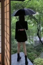 Mantel Kleid Cutouts offen am